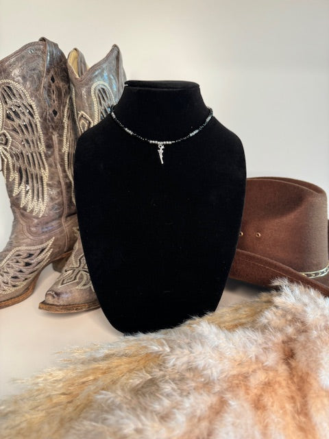 Gunmetal & Lead Choker Necklace