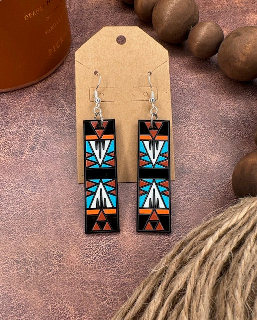 Aztec Rectangle Earrings