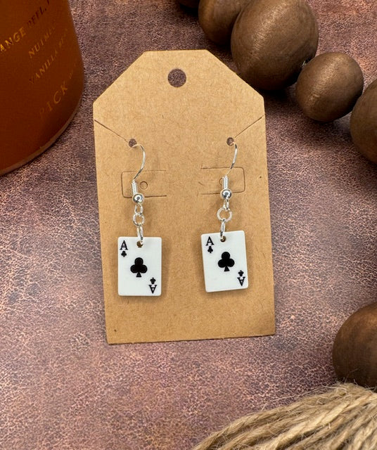 Wild Ace Earrings - Clubs