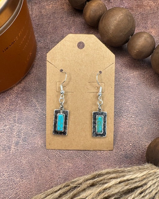 Turquoise Marble Earrings