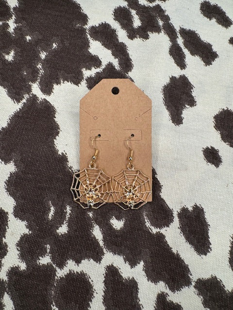 Gold Spiderweb Earrings