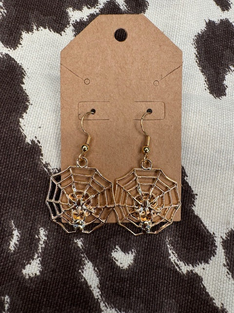 Gold Spiderweb Earrings